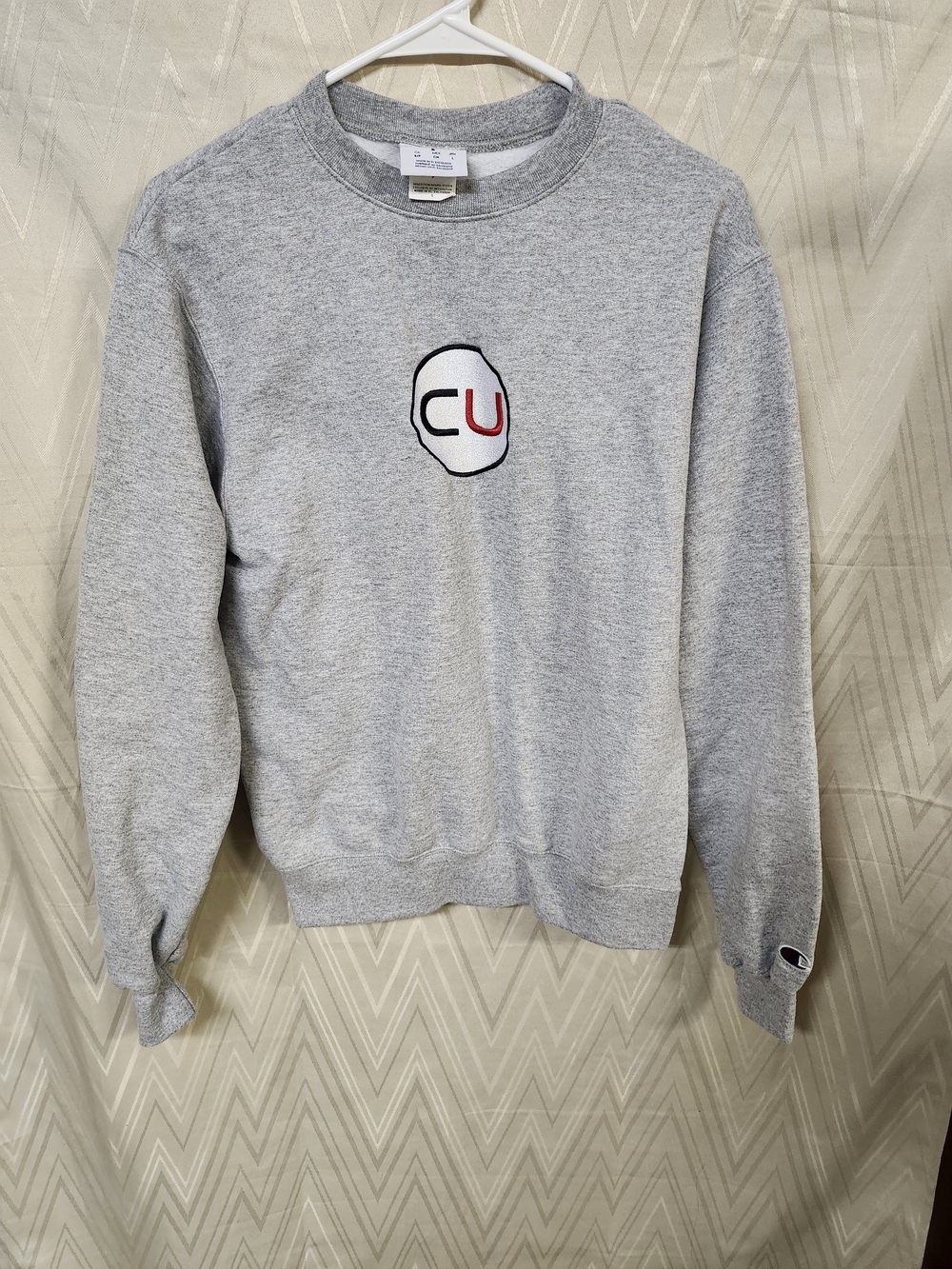 Champion Gray Crewneck Sweatshirt with CU Embroidered Logo